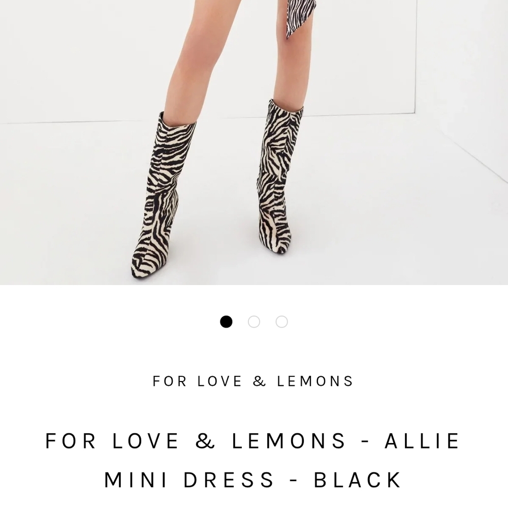 For Love And Lemons Black and White Zebra Print Mini Dress - Picture 4 of 5
